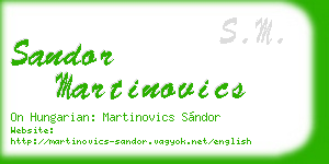 sandor martinovics business card