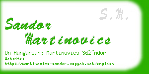 sandor martinovics business card